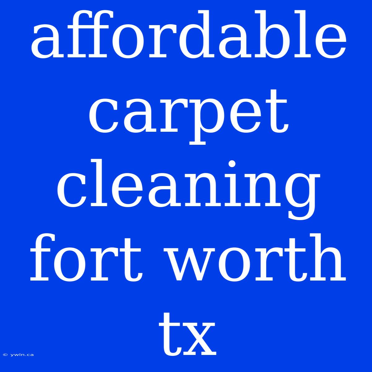 Affordable Carpet Cleaning Fort Worth Tx