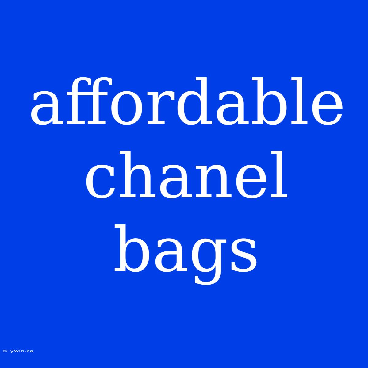 Affordable Chanel Bags