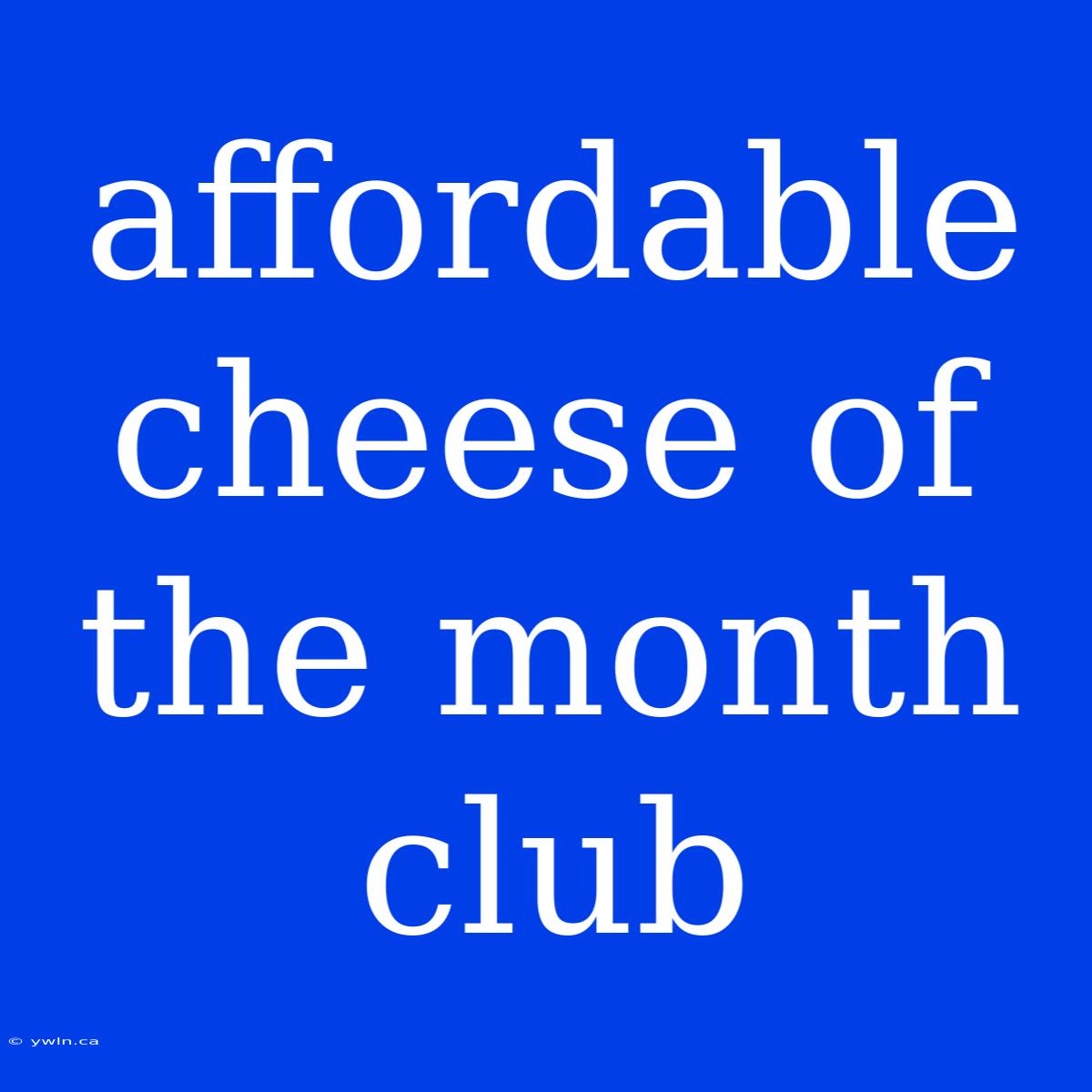 Affordable Cheese Of The Month Club