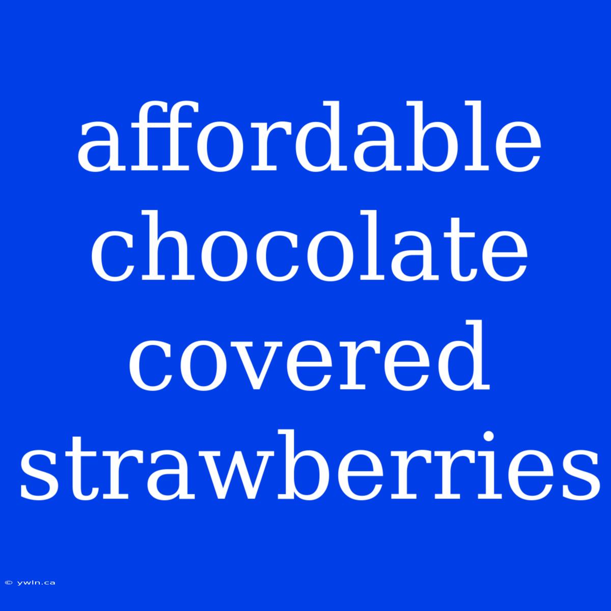 Affordable Chocolate Covered Strawberries