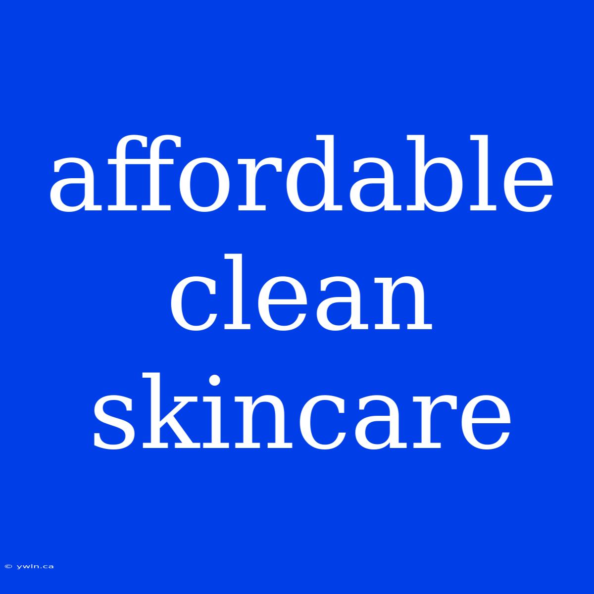 Affordable Clean Skincare