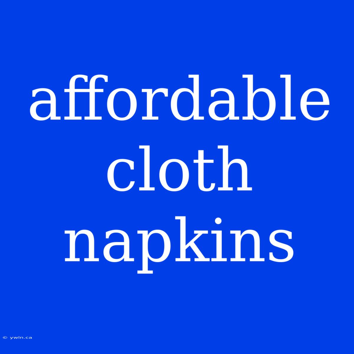 Affordable Cloth Napkins