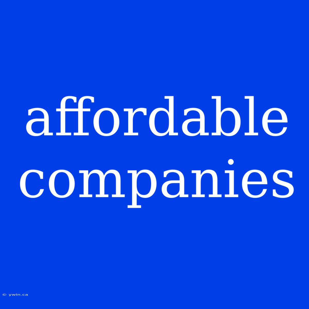 Affordable Companies