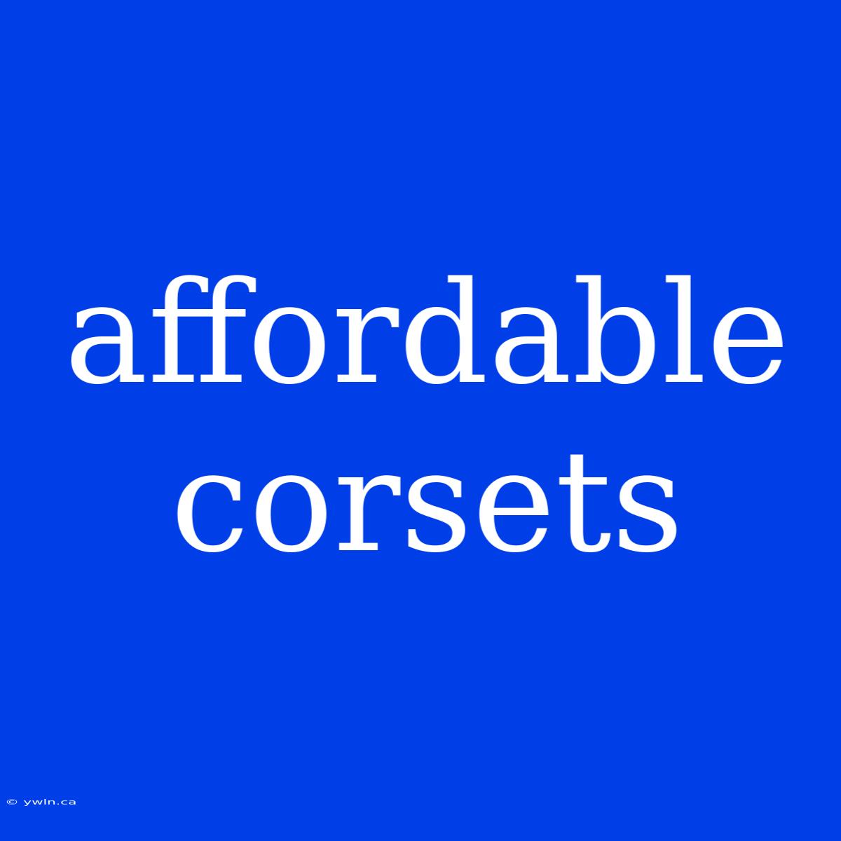 Affordable Corsets