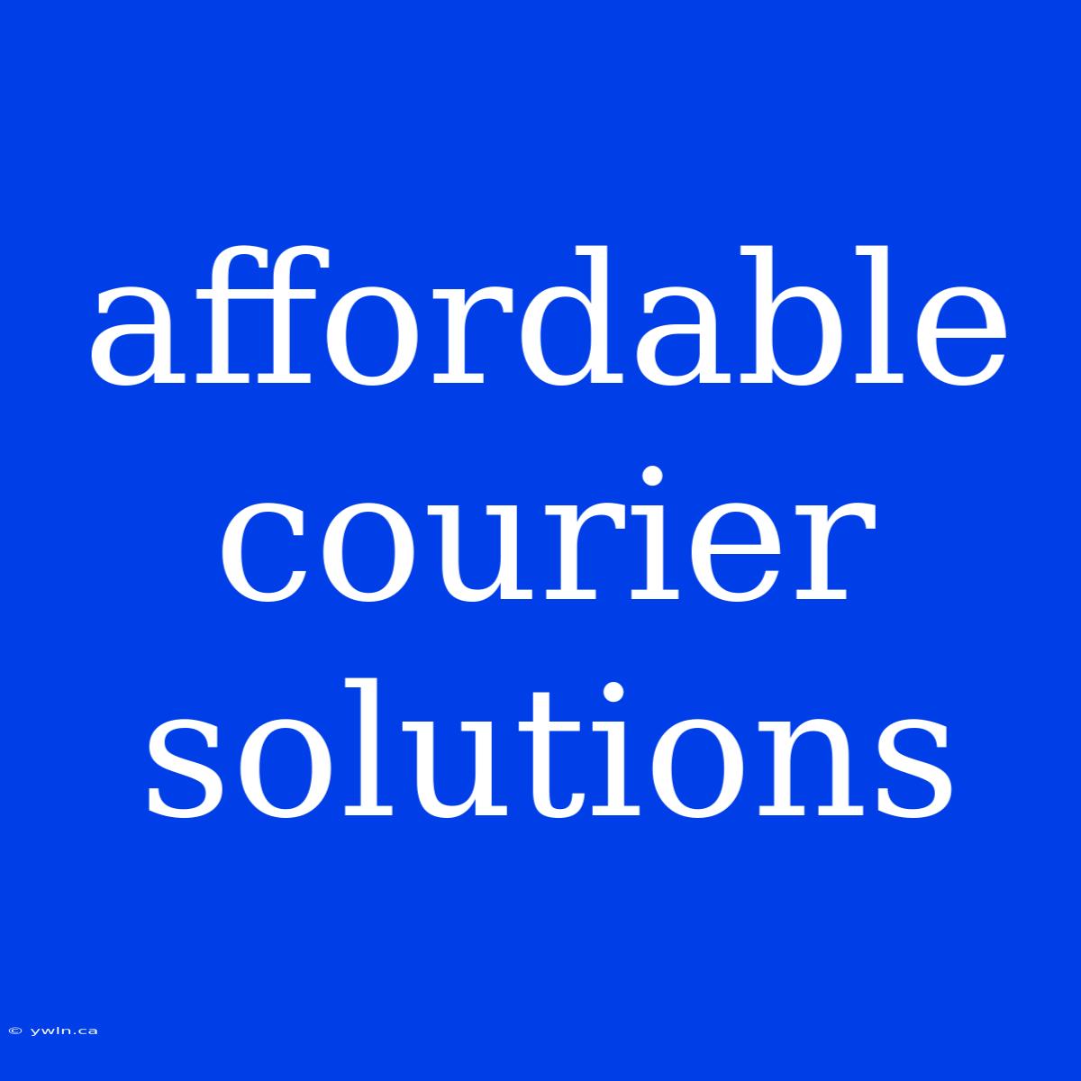 Affordable Courier Solutions