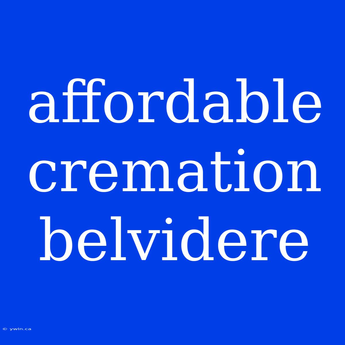 Affordable Cremation Belvidere