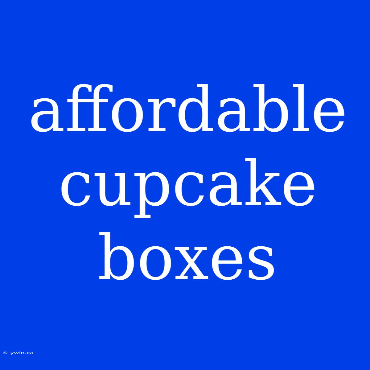 Affordable Cupcake Boxes