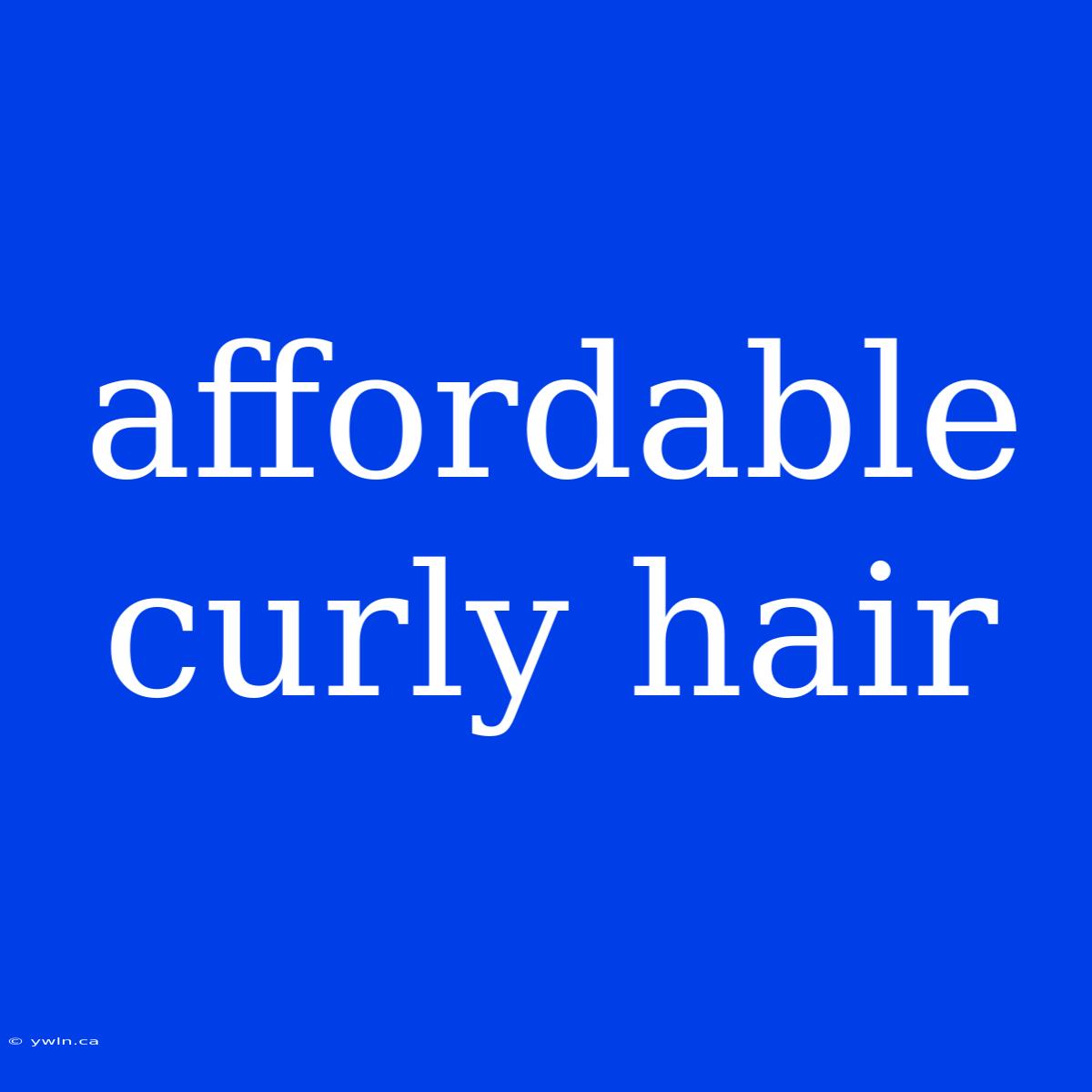 Affordable Curly Hair