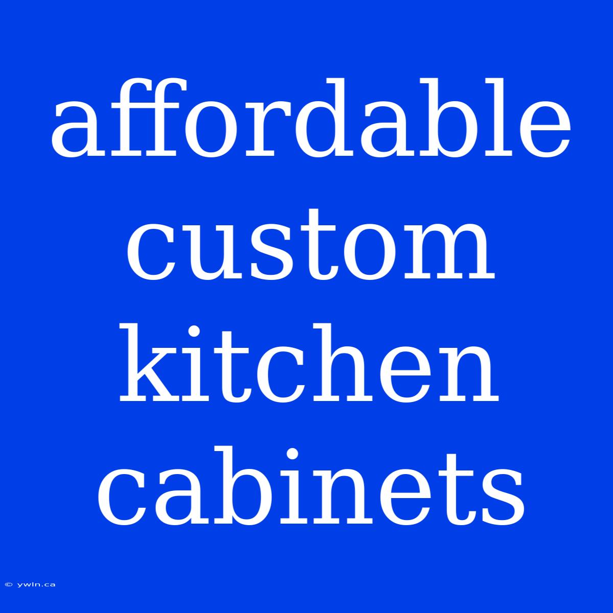 Affordable Custom Kitchen Cabinets