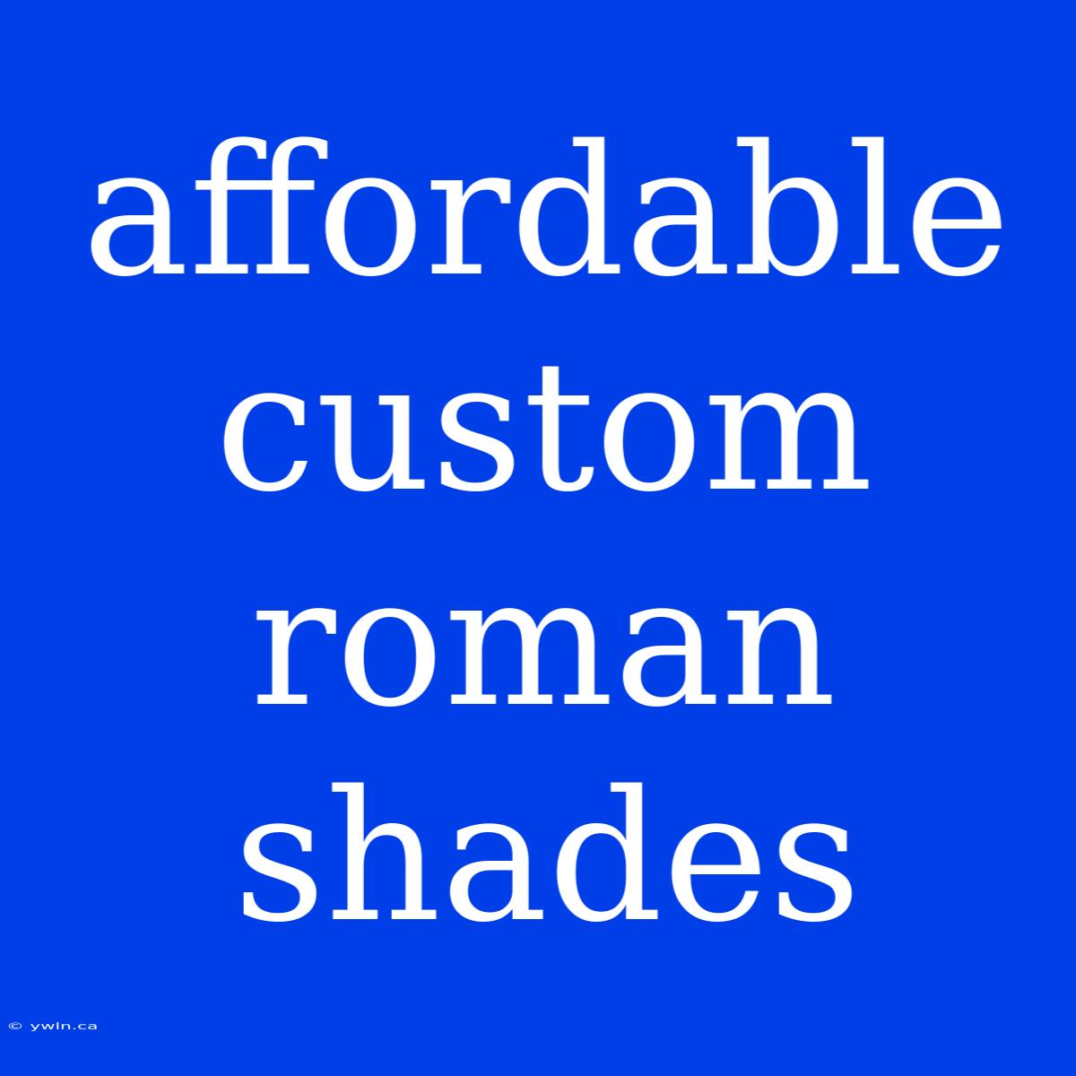 Affordable Custom Roman Shades