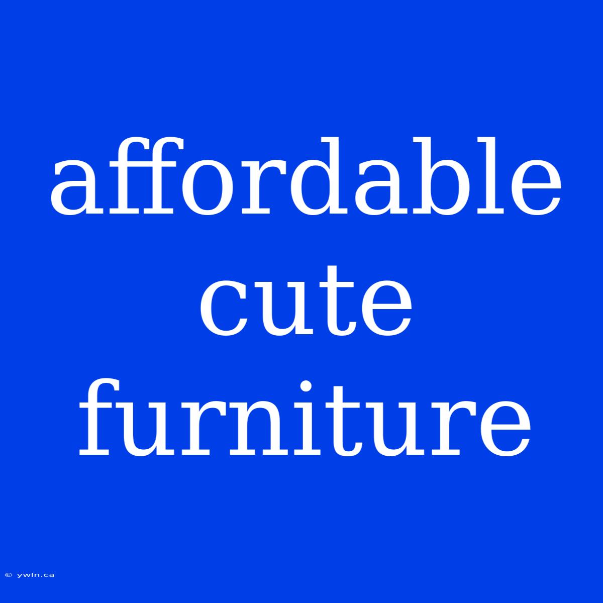 Affordable Cute Furniture