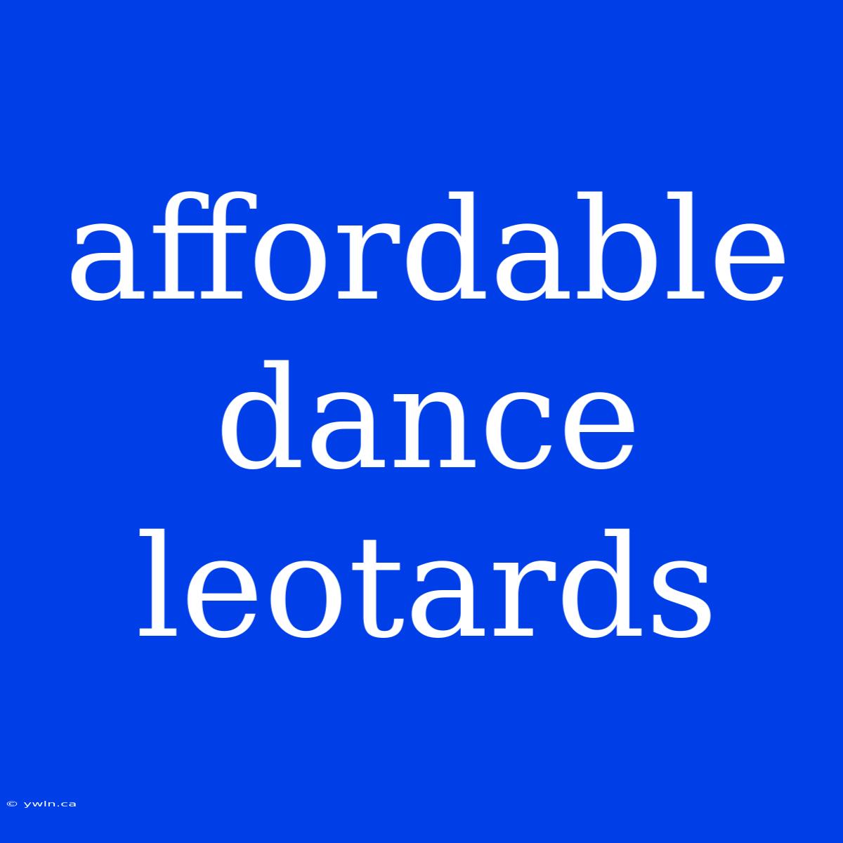 Affordable Dance Leotards