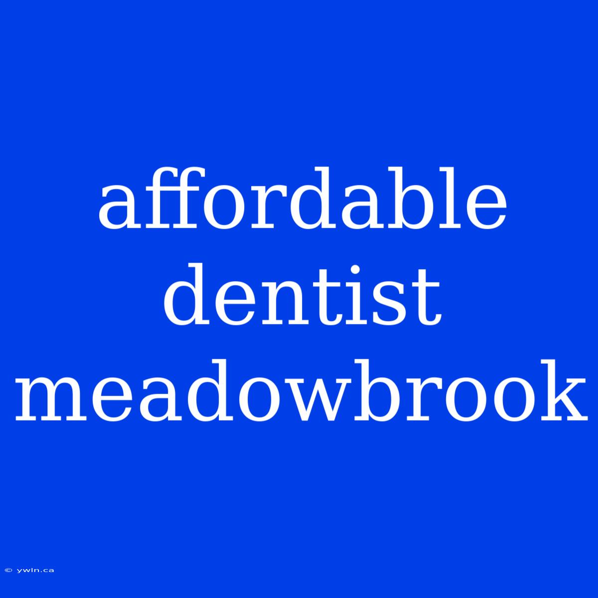 Affordable Dentist Meadowbrook