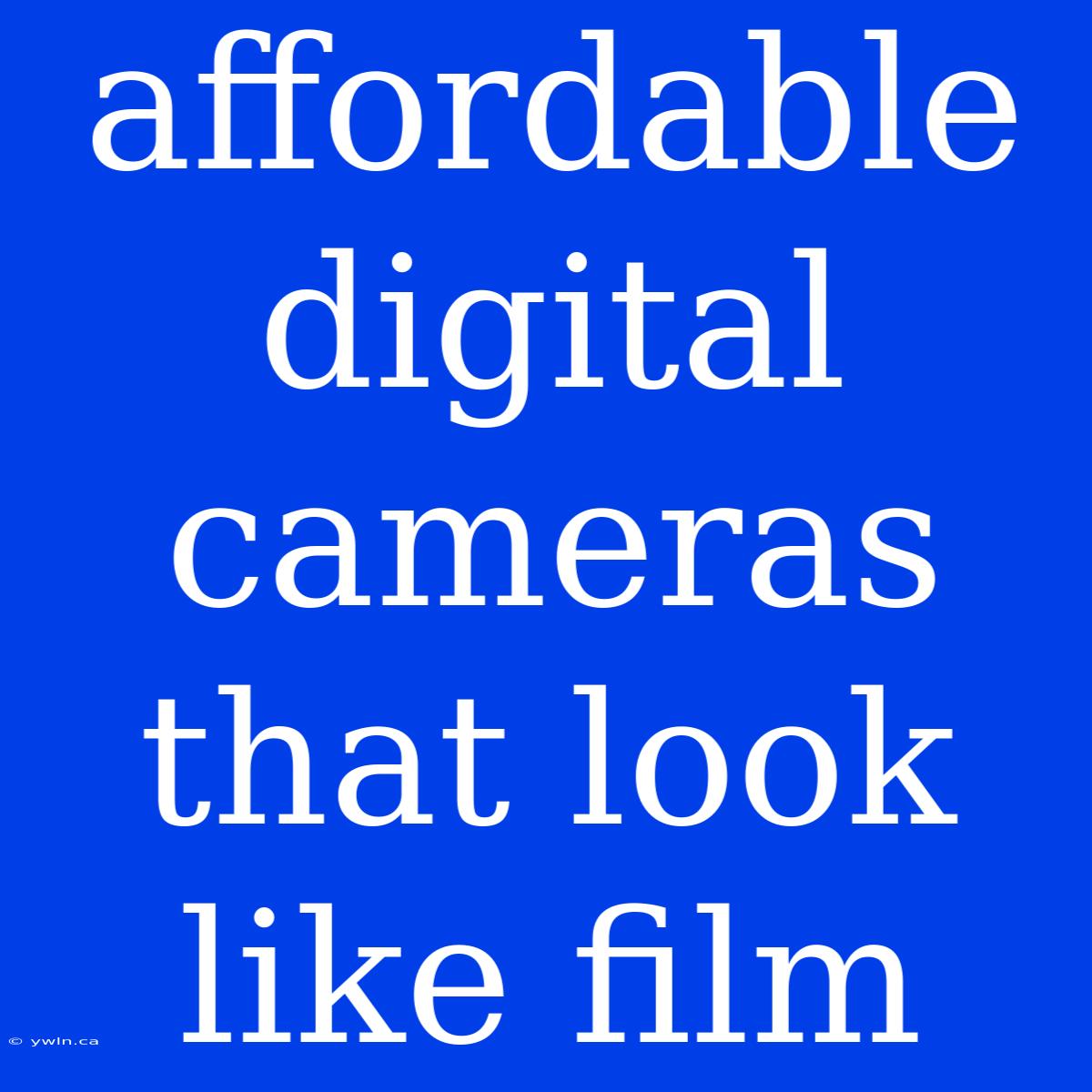 Affordable Digital Cameras That Look Like Film