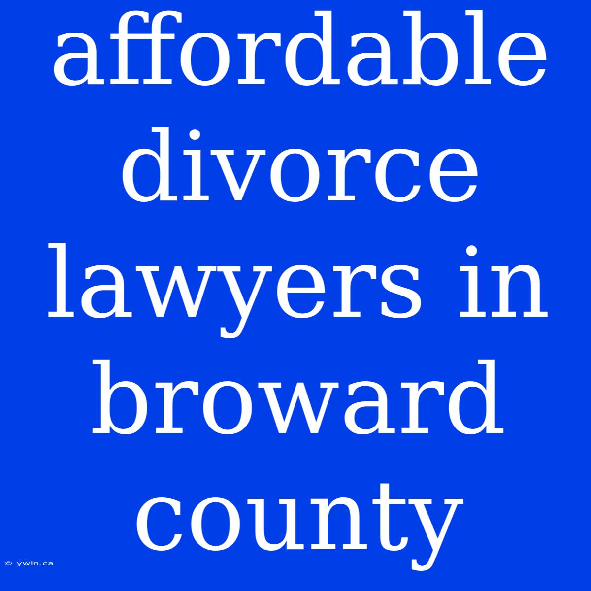 Affordable Divorce Lawyers In Broward County