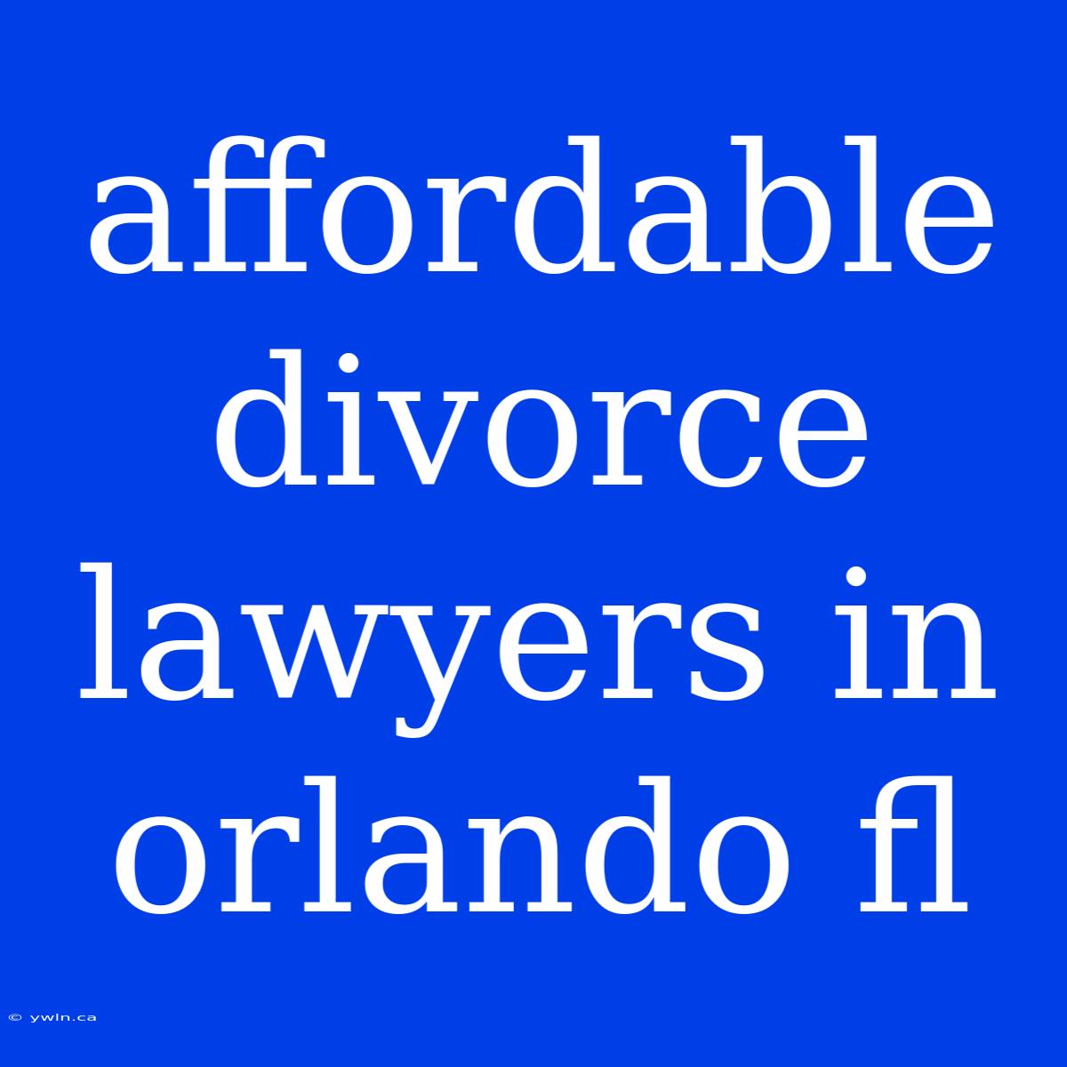 Affordable Divorce Lawyers In Orlando Fl