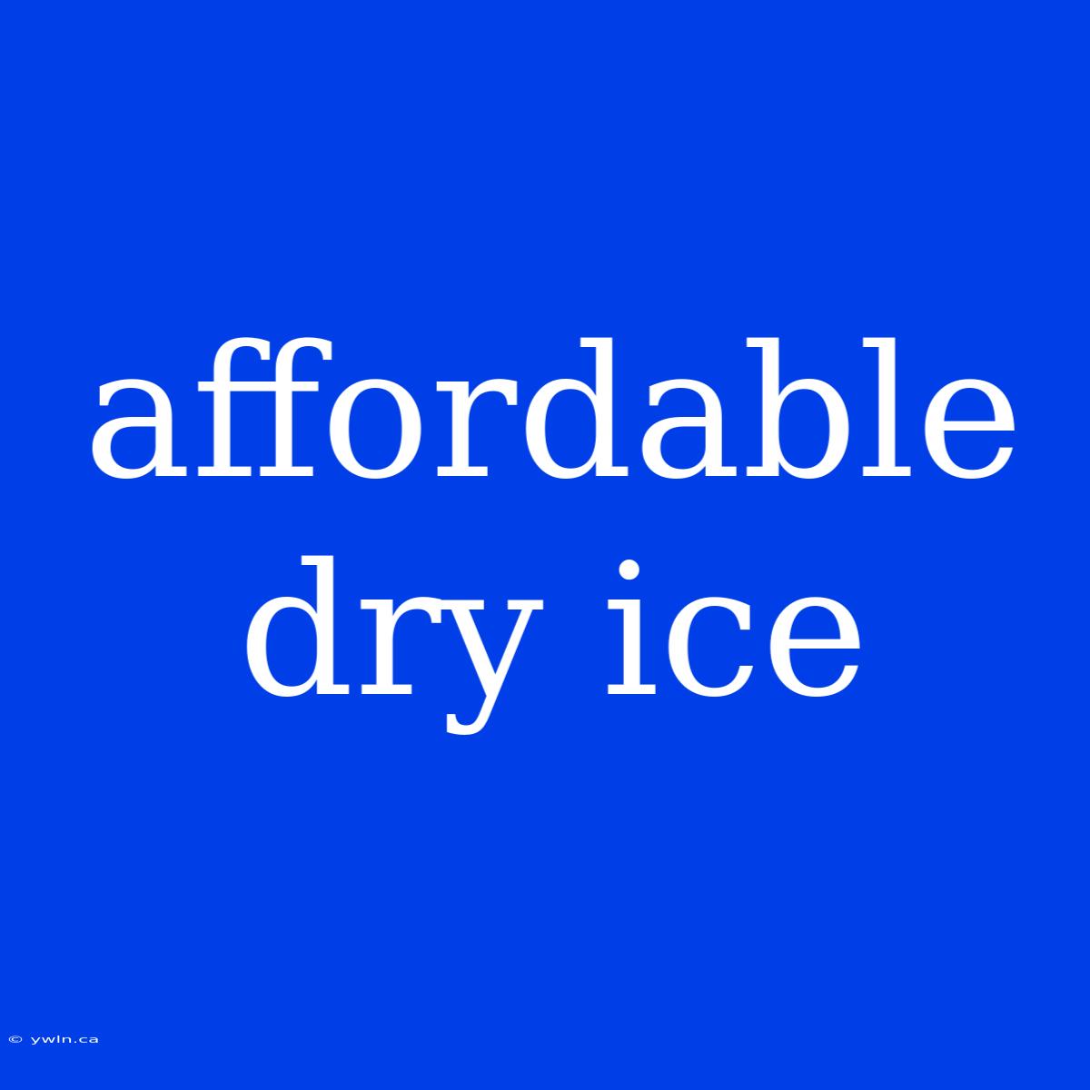 Affordable Dry Ice