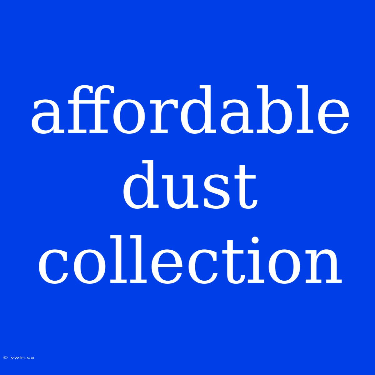 Affordable Dust Collection