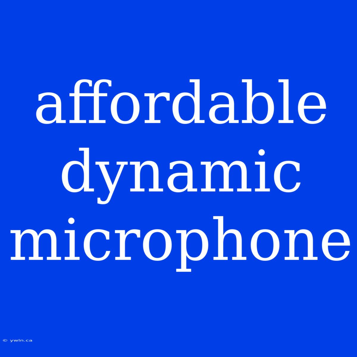 Affordable Dynamic Microphone