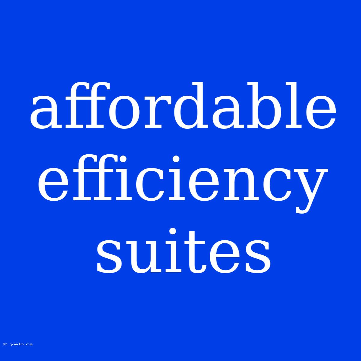 Affordable Efficiency Suites