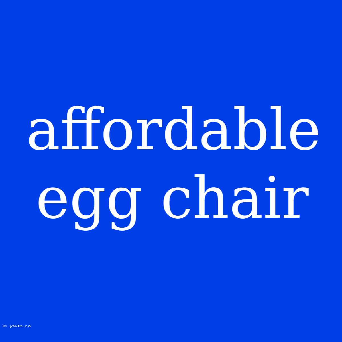 Affordable Egg Chair