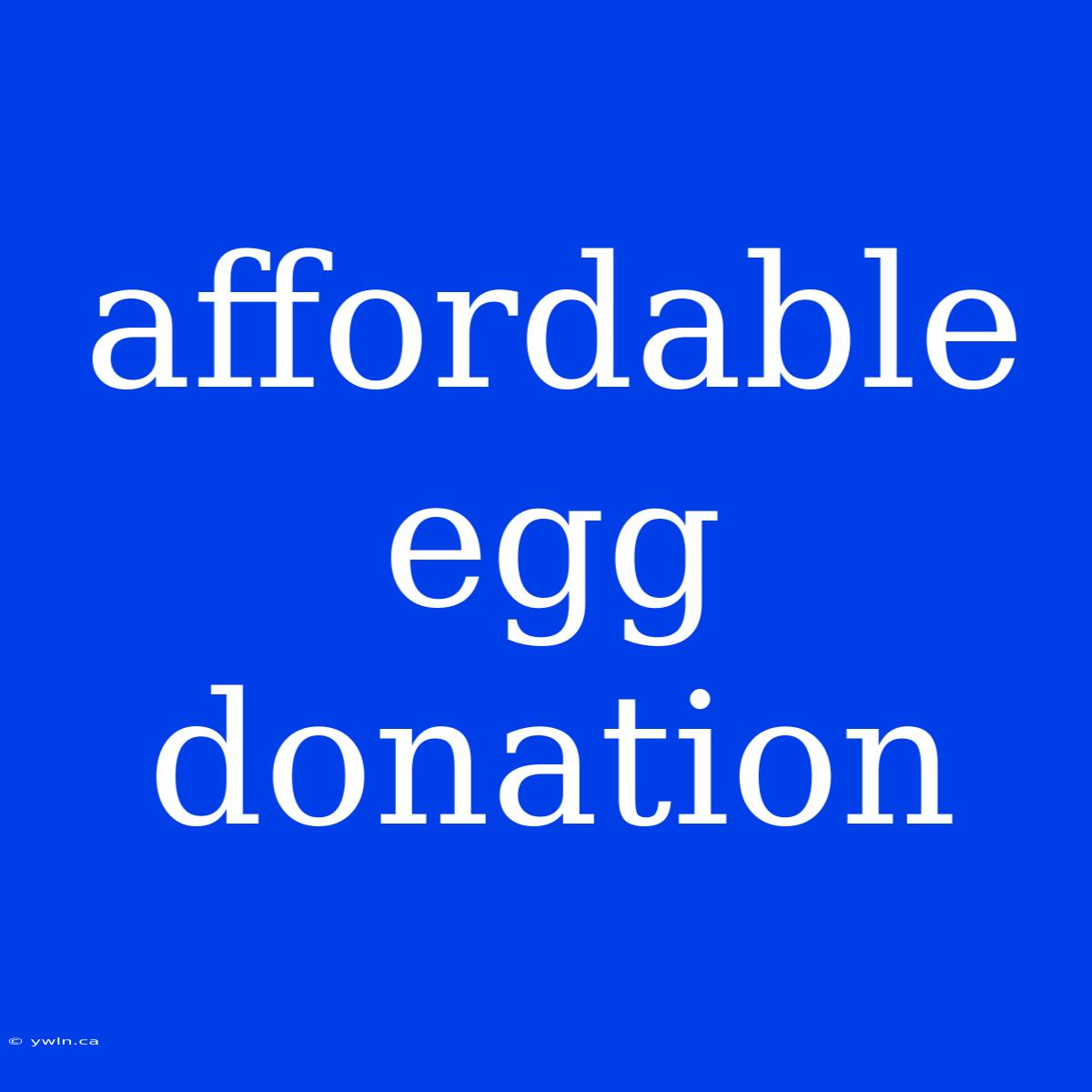 Affordable Egg Donation