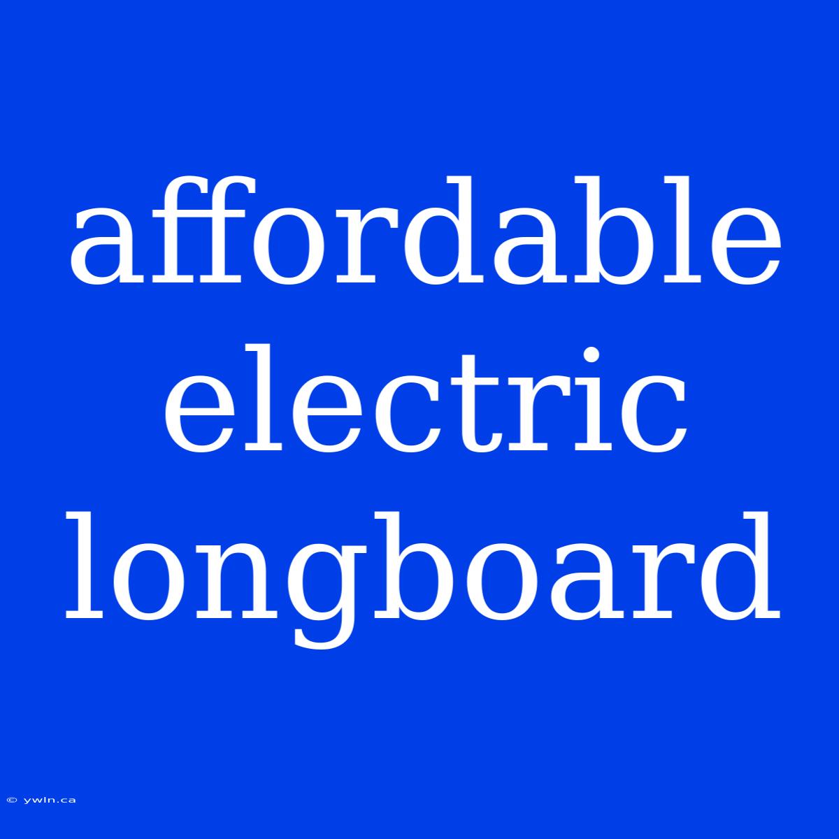 Affordable Electric Longboard