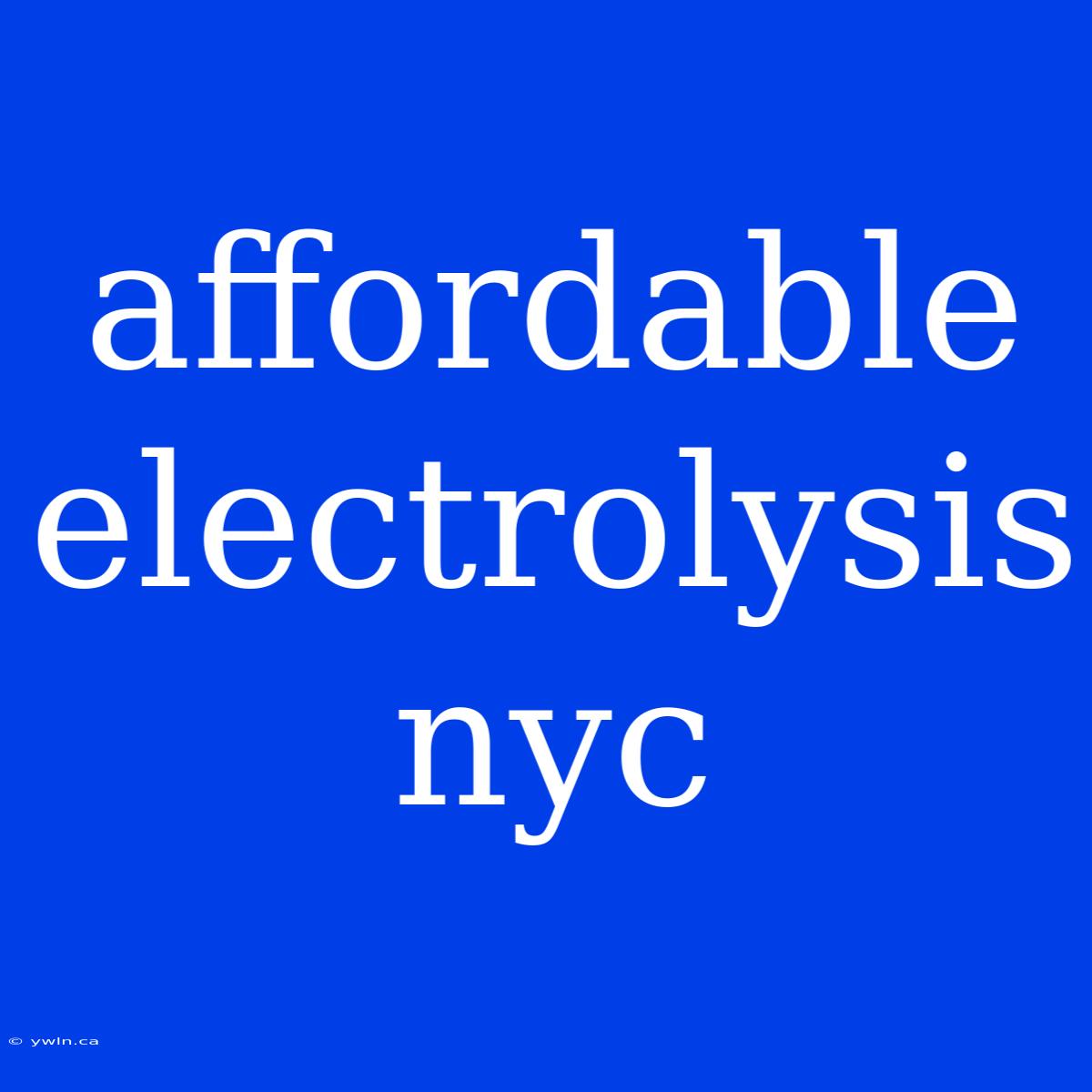 Affordable Electrolysis Nyc