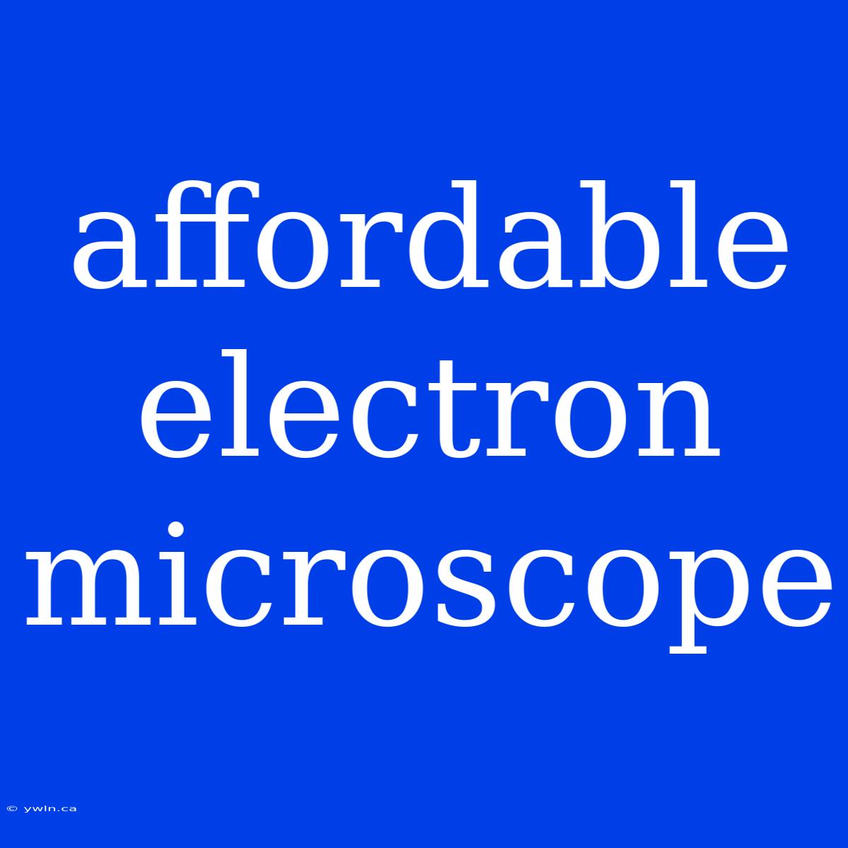 Affordable Electron Microscope