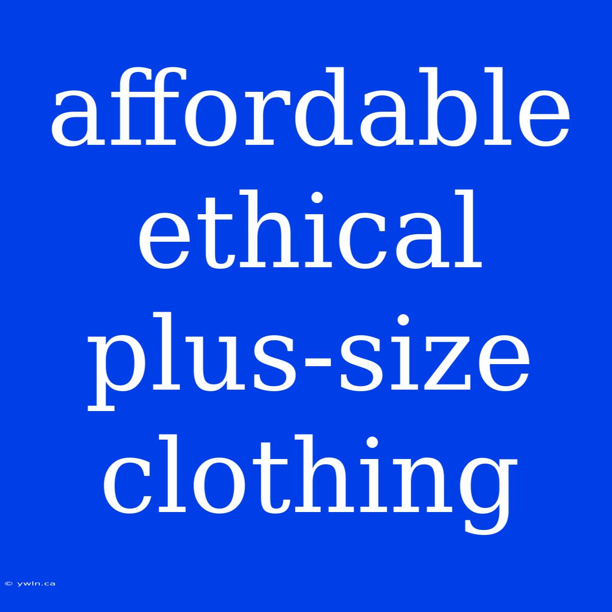 Affordable Ethical Plus-size Clothing