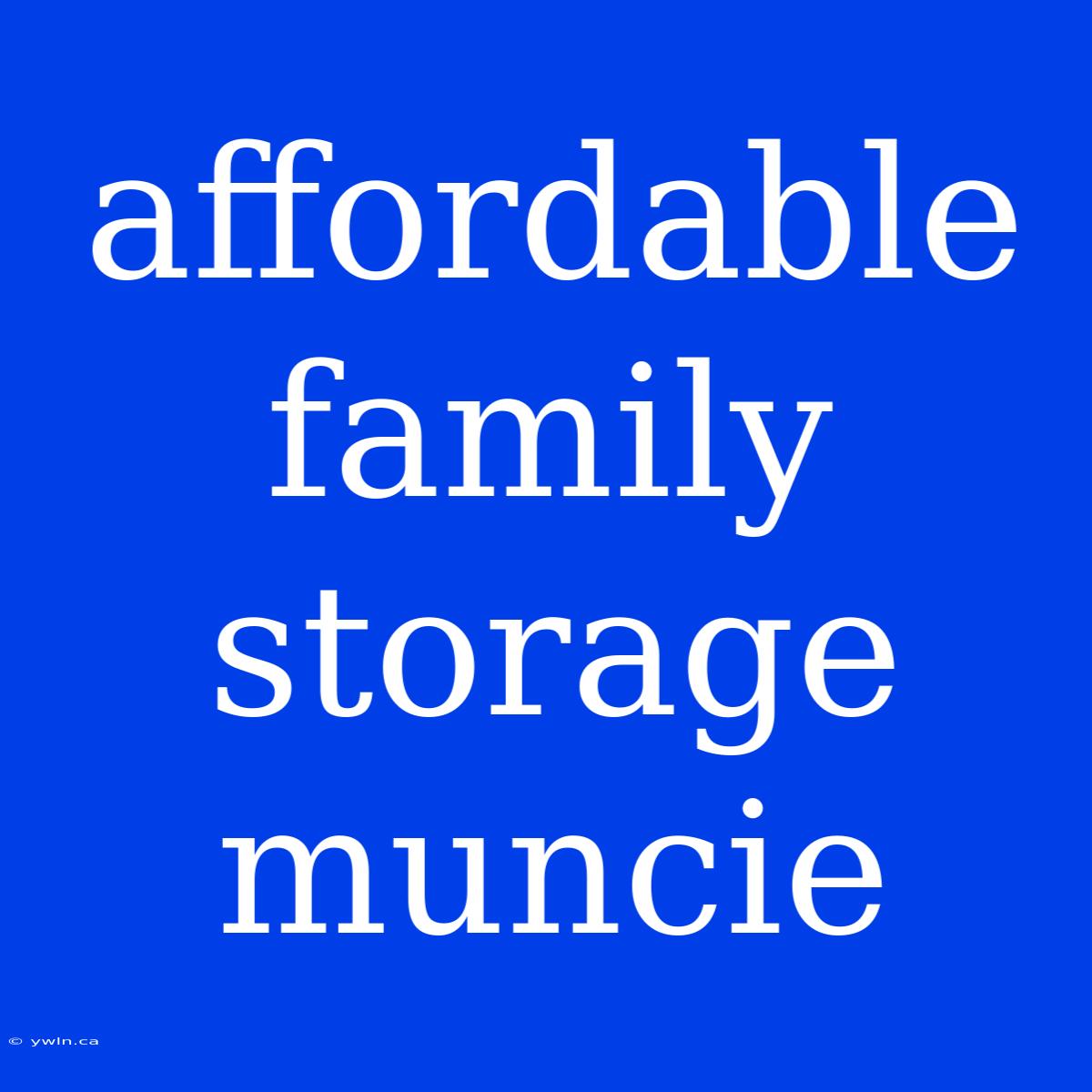 Affordable Family Storage Muncie