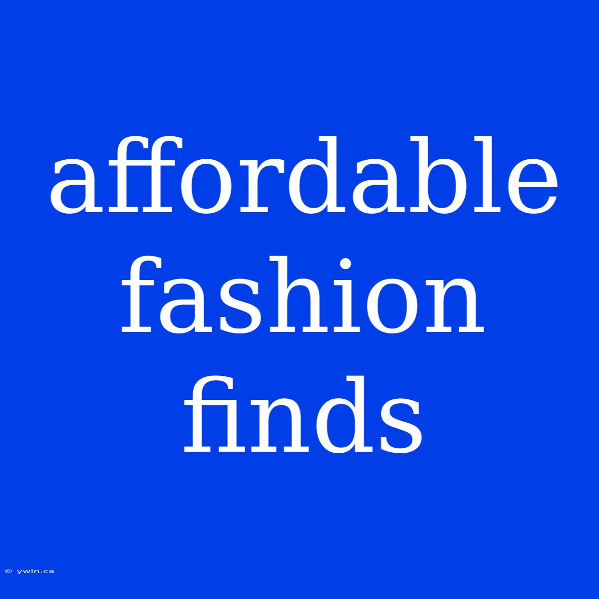 Affordable Fashion Finds