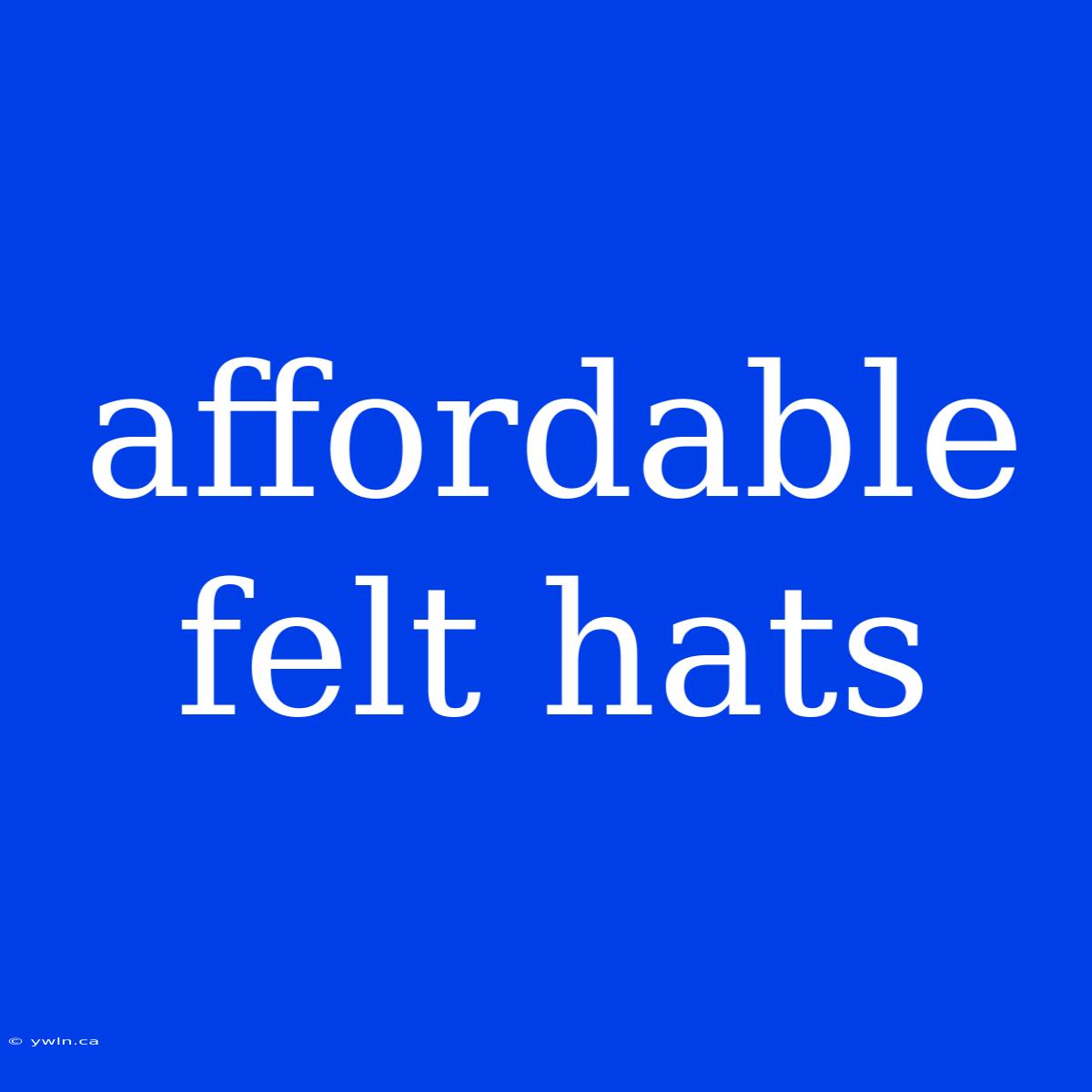 Affordable Felt Hats