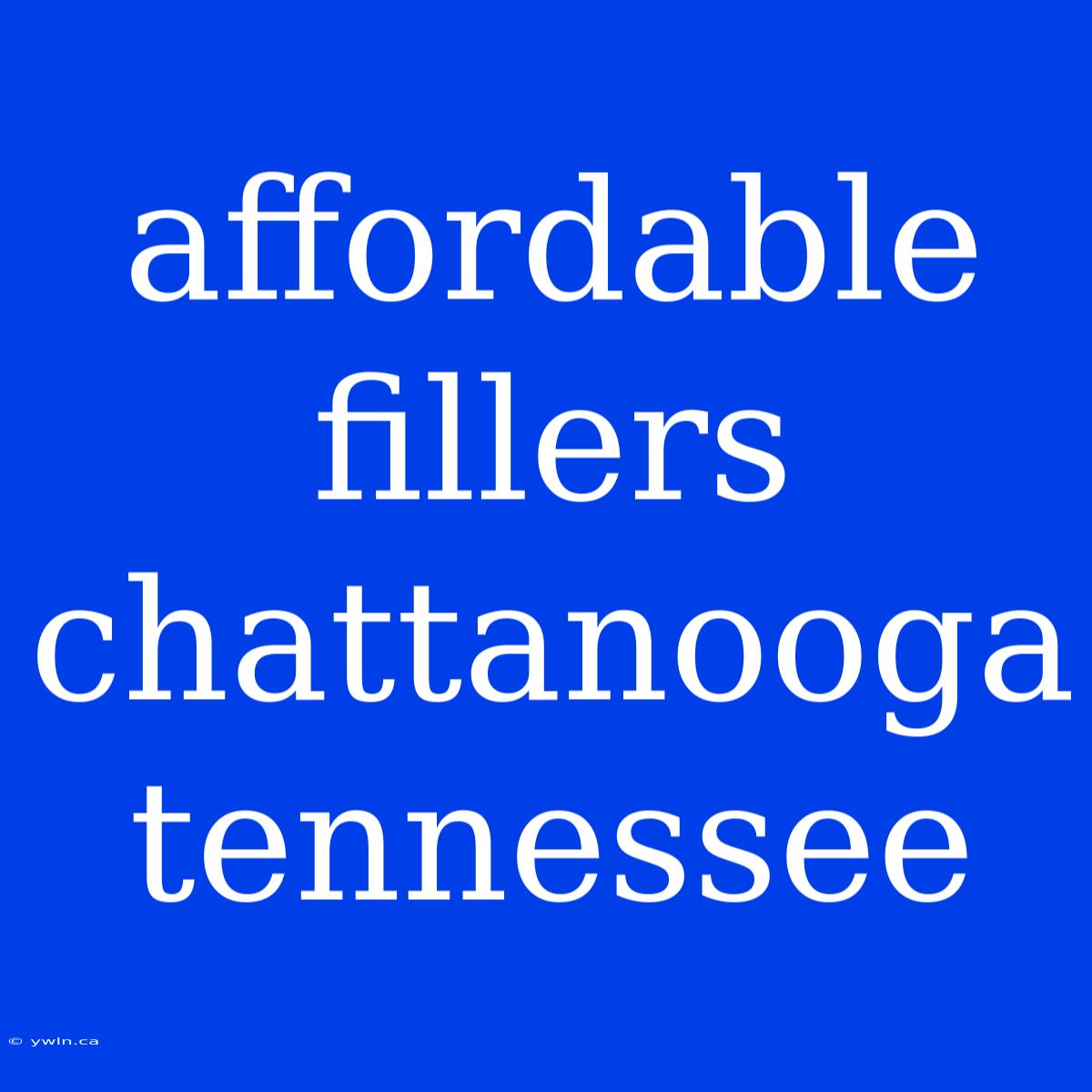 Affordable Fillers Chattanooga Tennessee