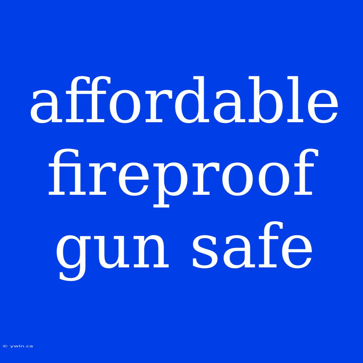 Affordable Fireproof Gun Safe