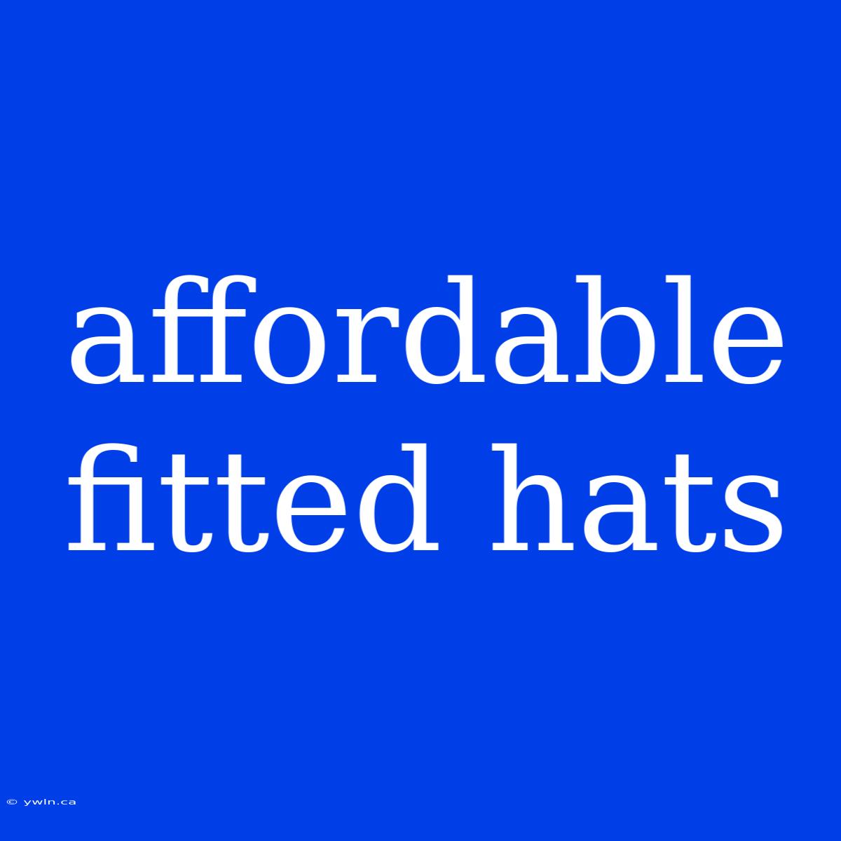 Affordable Fitted Hats