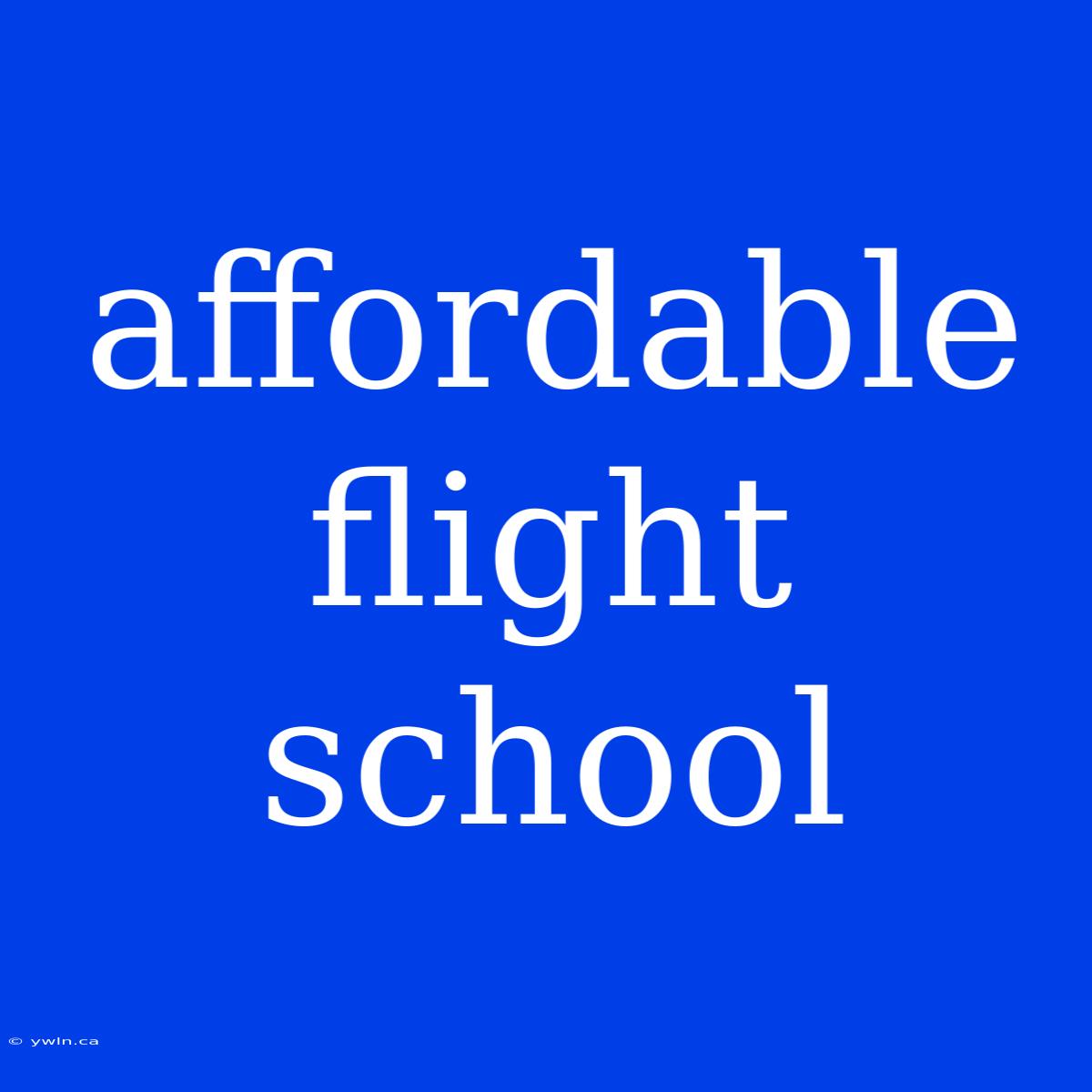 Affordable Flight School