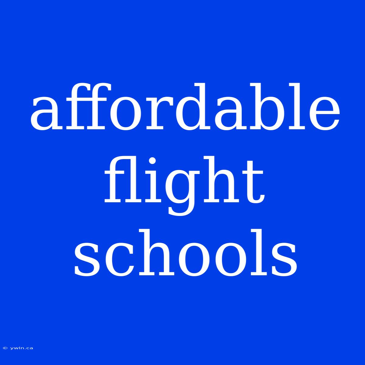 Affordable Flight Schools