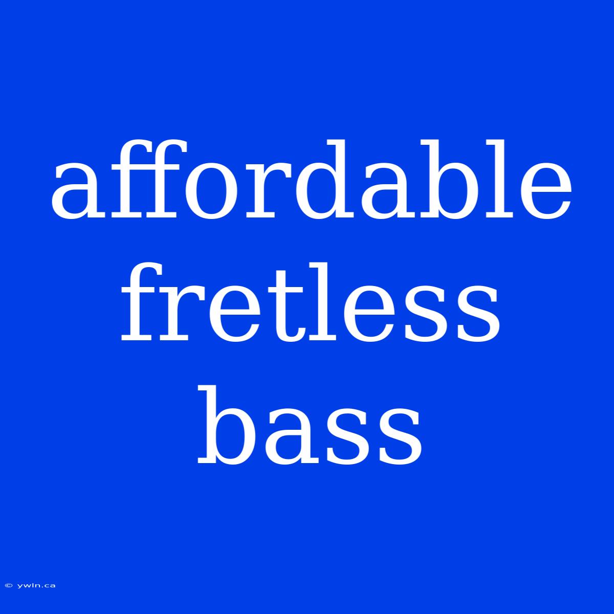 Affordable Fretless Bass