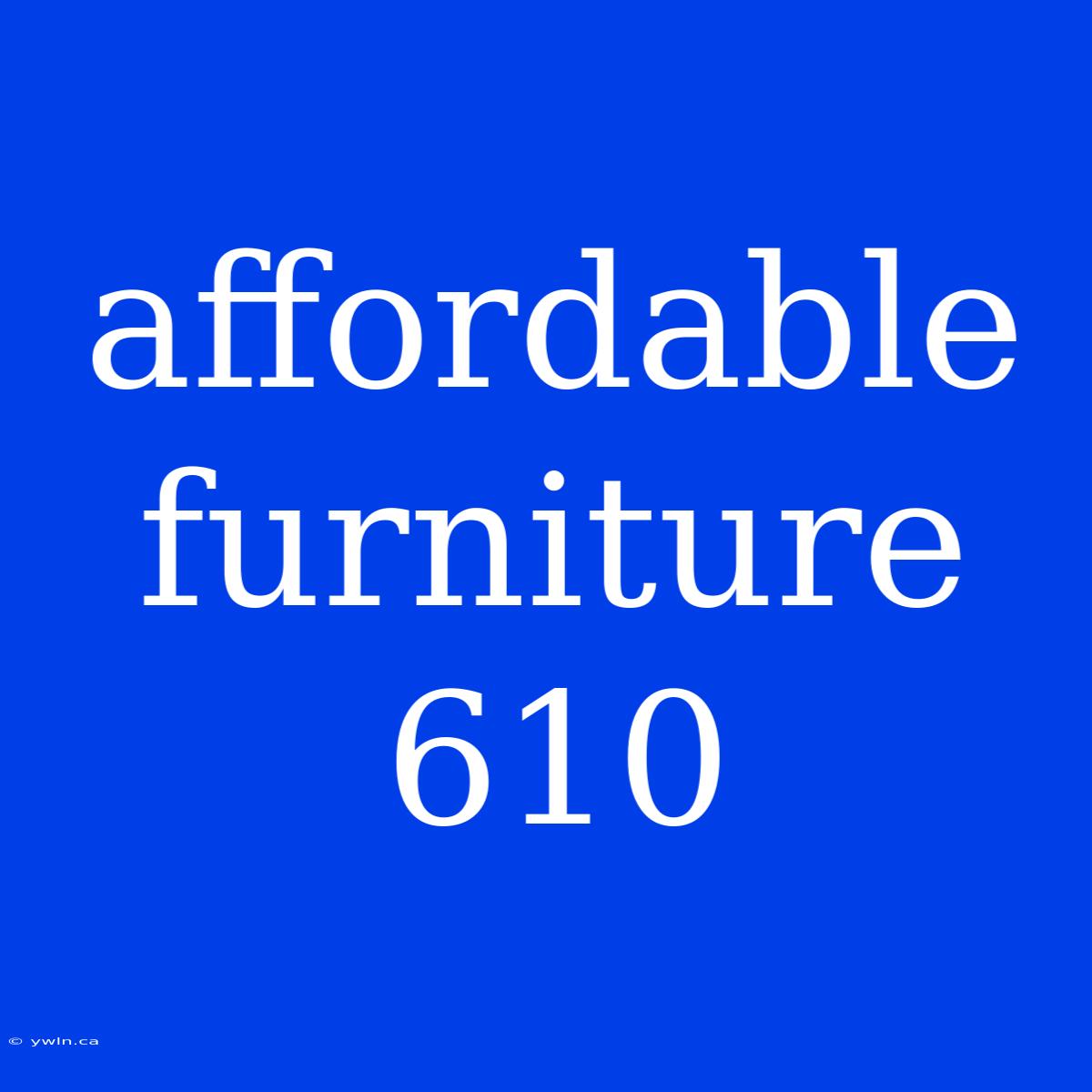 Affordable Furniture 610