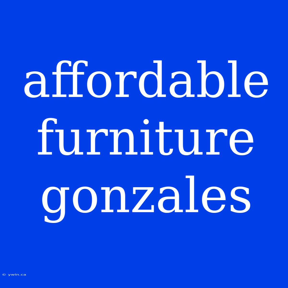 Affordable Furniture Gonzales