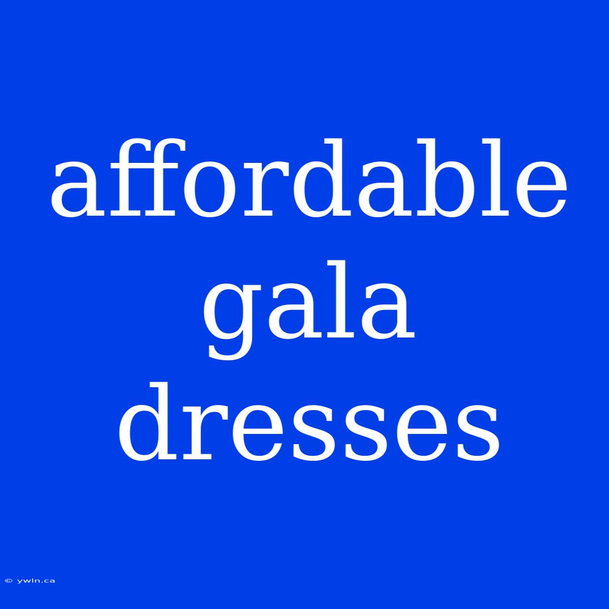 Affordable Gala Dresses