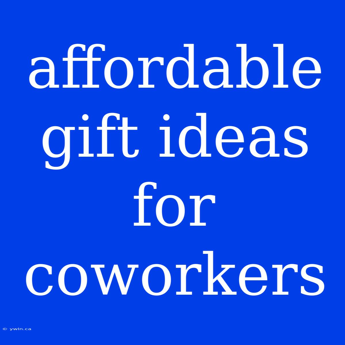 Affordable Gift Ideas For Coworkers