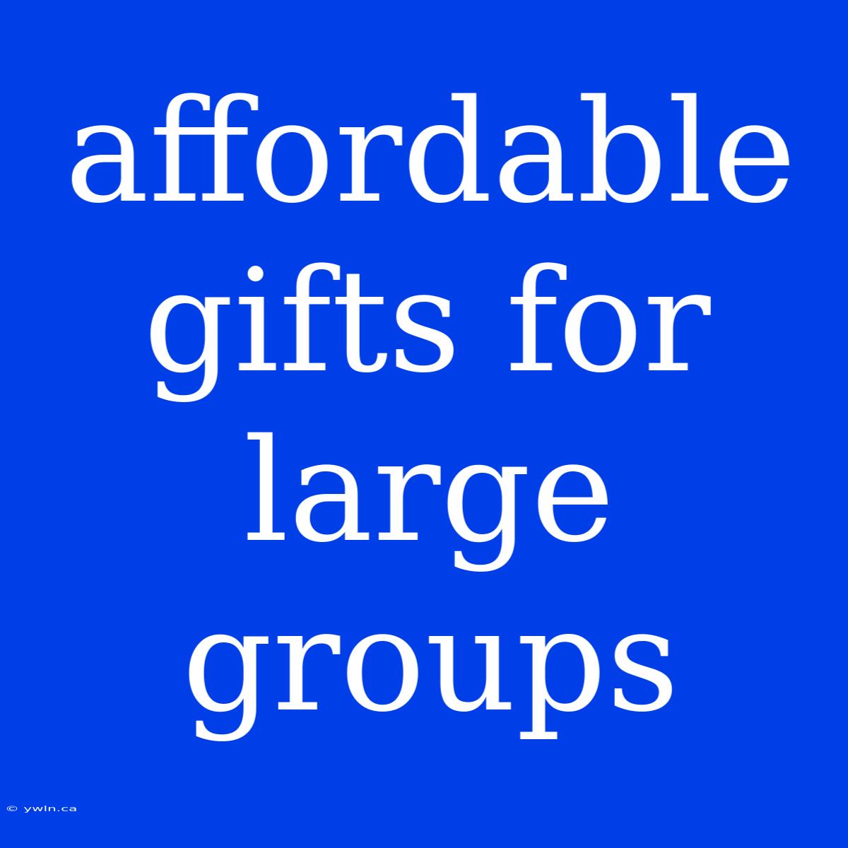 Affordable Gifts For Large Groups