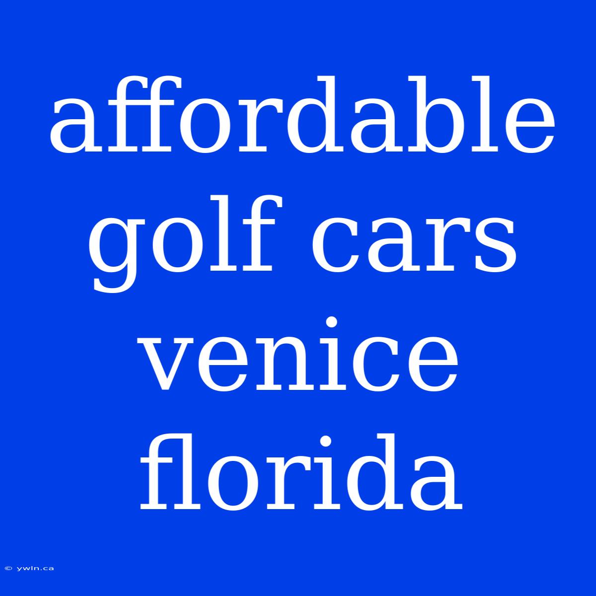 Affordable Golf Cars Venice Florida