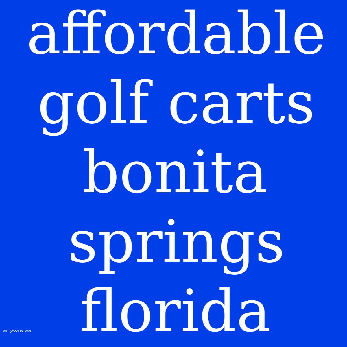 Affordable Golf Carts Bonita Springs Florida