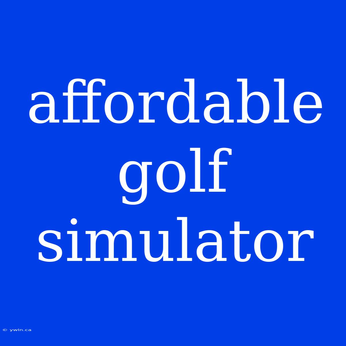 Affordable Golf Simulator