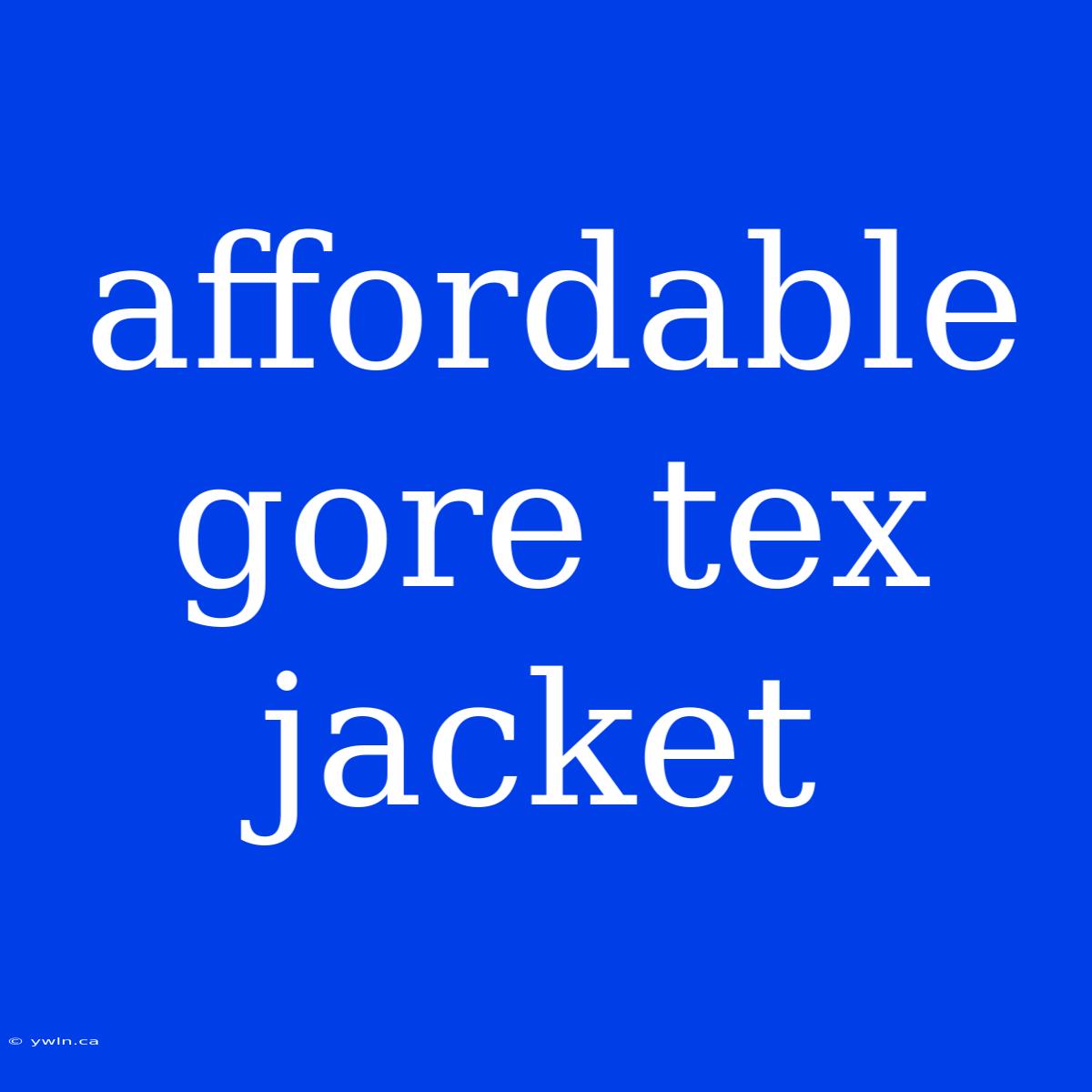 Affordable Gore Tex Jacket