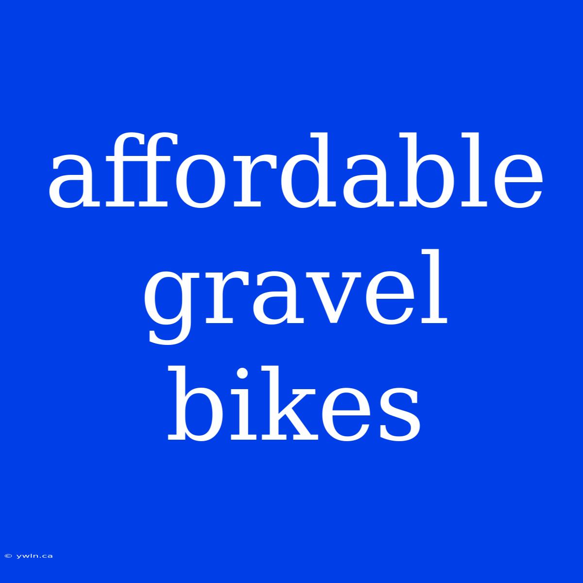 Affordable Gravel Bikes