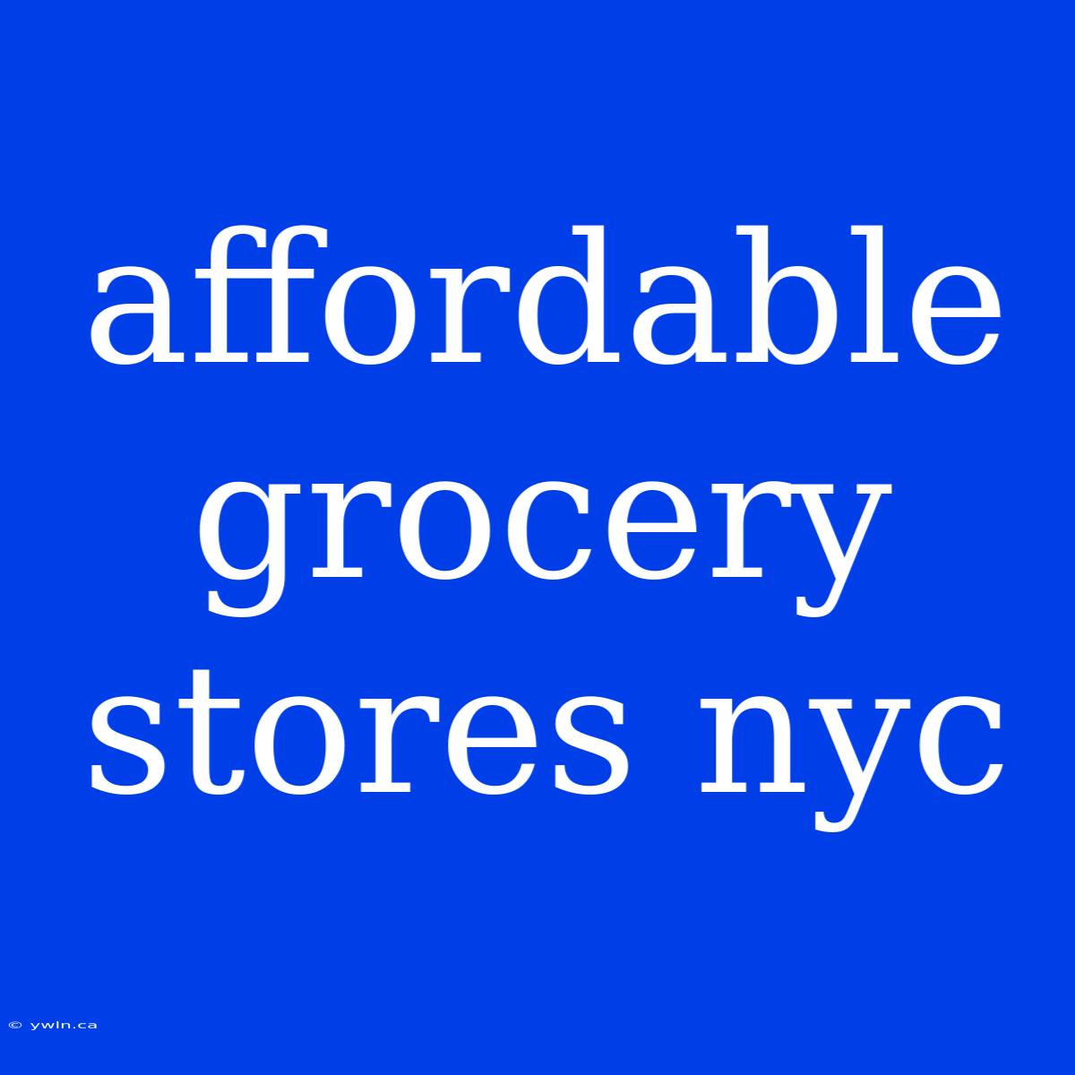 Affordable Grocery Stores Nyc